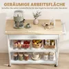 Carrello da cucina HOMCOM a 3 ripiani con ampio piano di Anteprima dell’immagine prodotto 4