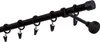 A black curtain rod with rings and clips against a white background. Anteprima dell’immagine prodotto