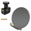 DELUXE100 SAT Anlage 100cm Alu Anthrazit Twin LNB 2 Produktbild-Vorschau 1