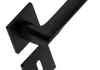 A close-up studio shot of a black door handle and escutcheon plate against a white background. Produktbild-Vorschau