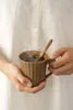 IB Laursen MYNTE Becher Rillen HAZELNUT Braun Keramik Produktbild-Vorschau 2