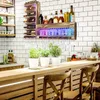 Yorbay Weinregal mit LED-Licht Palette Beflammt Holz, Produktbild-Vorschau 2