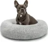 A French Bulldog sits in a round, plush dog bed. Anteprima dell’immagine prodotto