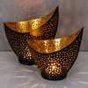 2er Set Design Teelichthalter Metall Schwarz Gold Windlicht Produktbild-Vorschau 5