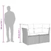 Gartensofa mit Kissen 2-Sitzer Schwarz Poly Rattan Produktbild-Vorschau 10