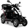 A black and silver electric scooter with a cane attached. Produktbild-Vorschau