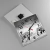 Wanduhr - Quadrat - Glasuhr - Elefanten Schwarzweiß Safari Produktbild-Vorschau 2