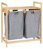 Relaxdays Wäschekorb mit Ablage, 2 Fächer, 2x 30 l Produktbild-Vorschau 10