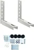 Two white L-shaped brackets and a collection of hardware components are displayed against a white background. Náhľad obrázku produktu