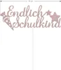Oblique Unique Endlich Schulkind Torten Topper Glitzernd Produktbild-Vorschau 2
