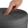 pouf Yara di tectake® con vano portaoggetti in look lino Anteprima dell’immagine prodotto 16