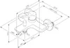 A technical drawing of a bathroom faucet with dimensions and specifications. Produktbild-Vorschau