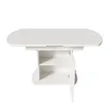 A white oval dining table with storage compartments and an open cabinet door, shown against a white background. Anteprima dell’immagine prodotto