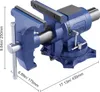 A blue metal vise with measurement indicators is shown against a white background. Anteprima dell’immagine prodotto