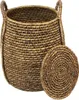 A woven basket with a lid, shown on a white background. Produktbild-Vorschau