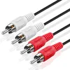 A close-up shot of two red and two white RCA audio cables against a white background. Produktbild-Vorschau