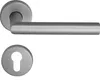 A door handle and a keyhole escutcheon plate are shown against a white background. Produktbild-Vorschau