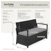 tectake® Rattan-Gartenbank, 2-Sitzer, wetterfest, Stauraum Produktbild-Vorschau 5