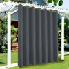 Outdoor curtains hanging from a pergola in a garden setting. Produktbild-Vorschau