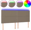vidaXL LED Kopfteil Taupe 200x5x118/128 cm Stoff Produktbild-Vorschau 1
