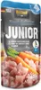 A pouch of dog food with visible ingredients. Produktbild-Vorschau