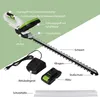 A diagram of a cordless hedge trimmer with various parts labeled in German. Produktbild-Vorschau