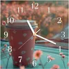 Wanduhr aus Glas mit Motiv Kaffeebecher im Bus- 30 x 30 cm Produktbild-Vorschau 1
