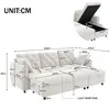 Merax 3 Sitzer Ecksofa Mit Stauraum, Sofa Mit Chaise Longue Produktbild-Vorschau 5