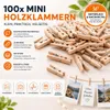 100x Miniklammern 25 mm groß - Mini Holzklammer Basteln Produktbild-Vorschau 10