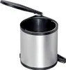 A silver and black pedal bin with the lid open, shown against a white background. Produktbild-Vorschau