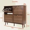 CASABEL Schoenenkast 4 Kleppen, 24 Paar, Retro Stijl, Productafbeelding-voorbeeld 2