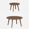 sweeek - Set aus 2 runden Couchtischen - Nussbaumfarben Produktbild-Vorschau 2