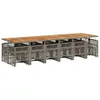 17-tlg. Garten-Essgruppe mit Kissen Grau Poly Rattan Produktbild-Vorschau 6