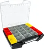 An open storage case with multiple compartments. Podgląd zdjęcia produktu
