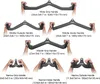 A collage of different grip handles for a cable machine, with hands demonstrating each one. Podgląd zdjęcia produktu