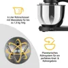 Collage of product images and feature descriptions for a kitchen mixer. Produktbild-Vorschau