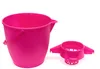Plastik-Roß-Emmer 10 l rosa ovaal mit Wischer und Produktbild-Vorschau 4