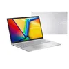 A silver ASUS Vivobook laptop is shown from a slightly elevated front-left angle, with its screen displaying a colorful abstract wallpaper. A second, closed laptop of the same model is visible in the background. Produktbild-Vorschau
