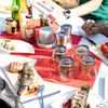 Relaxdays Bierzeltgarnitur klappbar, 3er Gartenmöbel Set, Produktbild-Vorschau 2