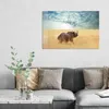 DEQORI Glasbild Echtglas 90x60 cm 'Goldene Wildnis' Produktbild-Vorschau 3