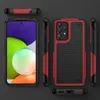 Multiple views of a red and black smartphone case against a dark background. Produktbild-Vorschau