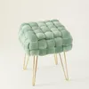 Theo&Cleo Moderner Velvet Kosmetik Hocker, Quadratisch Produktbild-Vorschau 4