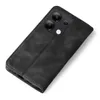 A black flip case for a smartphone is shown from a diagonal angle on a white background. Produktbild-Vorschau