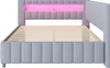 okwish Schlafsofa Polsterbett 140x200 Daybett mit LED-Licht Produktbild-Vorschau 9