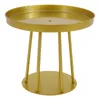 A gold-colored round table with three legs and a circular base, photographed against a white background. Podgląd zdjęcia produktu