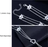 GW anklet serce srebro 925 cyrkonie zestaw biżuteria damska Podgląd zdjęcia produktu 3