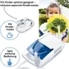 A child holding a sunflower next to a nebulizer and a child mask. Produktbild-Vorschau