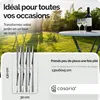 CASARIA® Table haute pliante blanche aspect marbre Table de Voir les images du produit 4