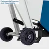 A close-up view of the wheels and frame of a machine, possibly a wood chipper or saw, with some text overlay. Produktbild-Vorschau