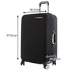 A black suitcase cover is shown with measurement indicators. Anteprima dell’immagine prodotto